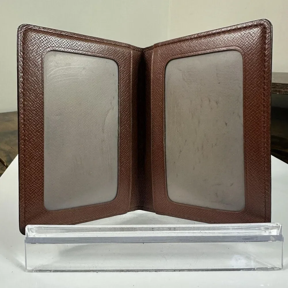 Louis Vuitton Wallet Mens One Size Brown Monogram Canvas ID Card Holder Spain